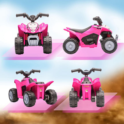 Pinkfarbenes elektrisches Kinderquad mit LED-Licht, Hupe und breiten Reifen