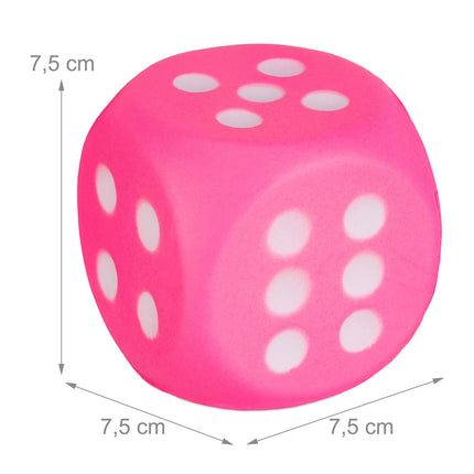 Ensemble de 6 dés en mousse rose pour enfants