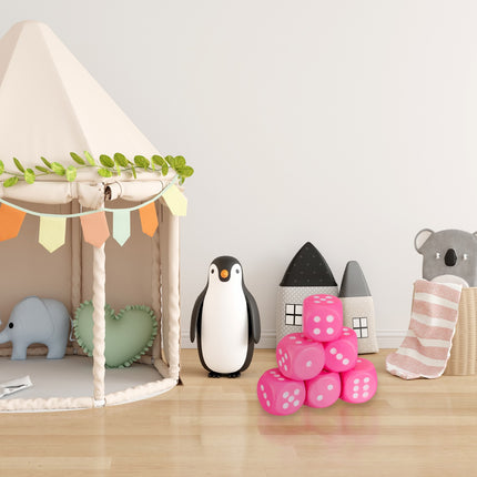 Ensemble de 6 dés en mousse rose pour enfants