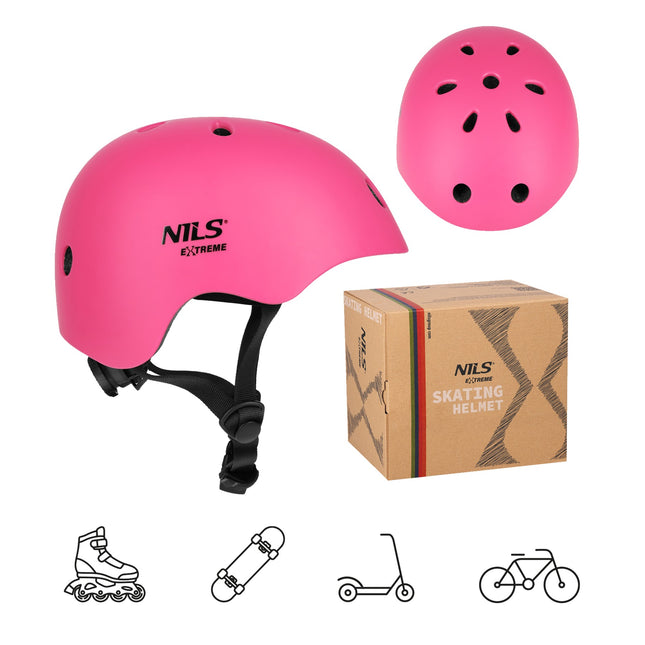 Casque rose pour le patinage, taille S (52-56 cm), léger