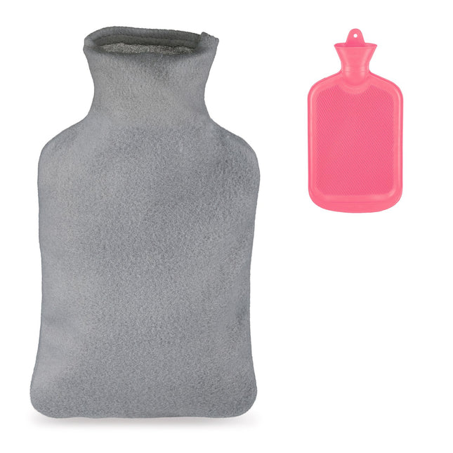 Bouillotte rose avec housse, 1,5 L