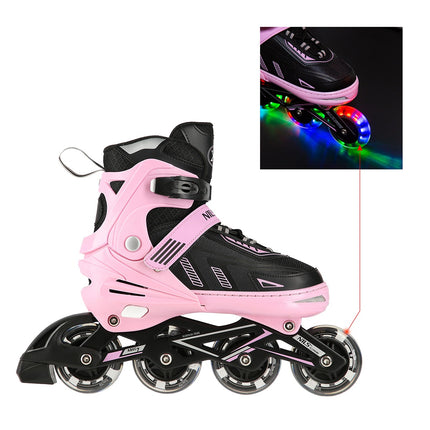 Rosa LED-Inlineskates, Größe L (39-42)