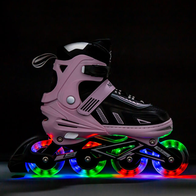 Rosa LED-Inlineskates, Größe L (39-42)