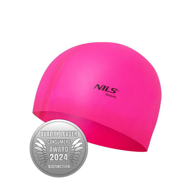 Pinke Silikon-Badekappe – Einfarbig