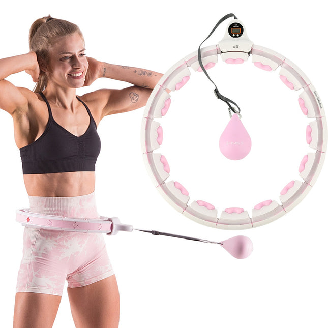 Cerceau lesté rose avec compteur et support de taille