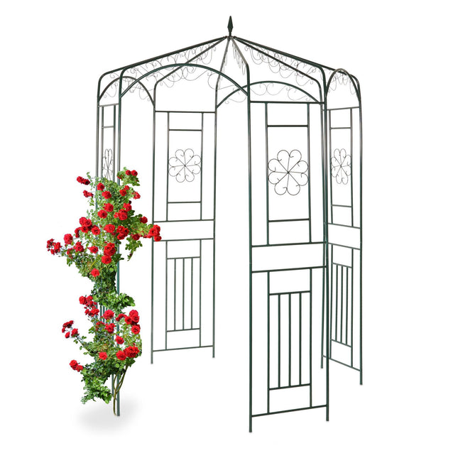 Eleganter Pavillon mit grüner Lackierung, Metall