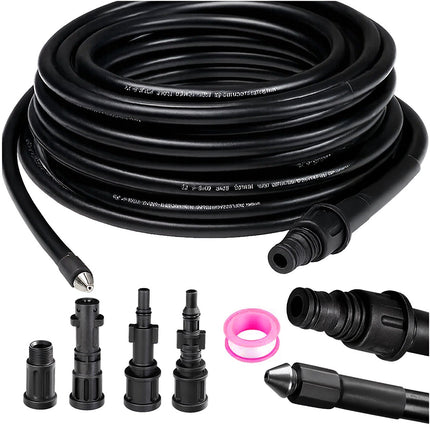 Tuyau de nettoyage de tuyaux avec adaptateur, longueur 15 m