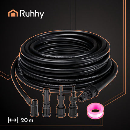 Tuyau de nettoyage de canalisations avec adaptateur, longueur 20 m