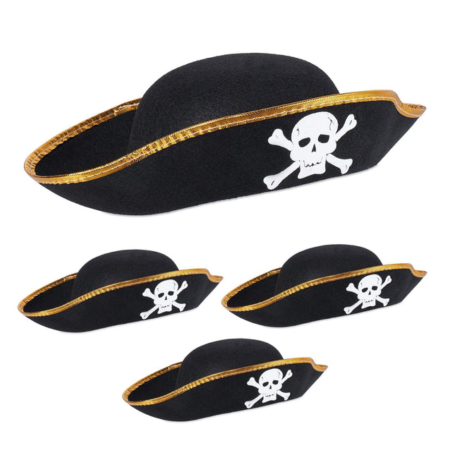 Chapeau de pirate, lot de 4