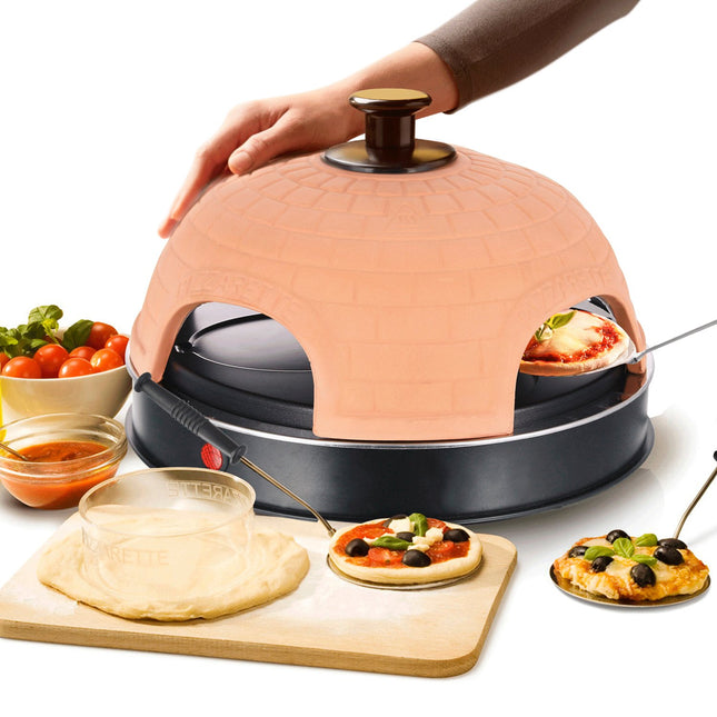 Pizzabäcker Terrakotta inkl. 4 Pizzaschieber