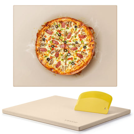 Pizza Stone, 38 x 30 cm Cordierite, 15 mm, Scraper