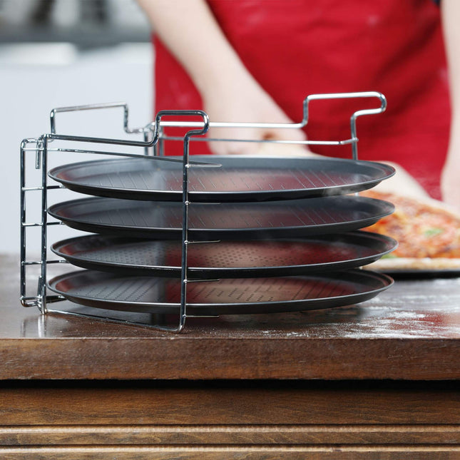 Pizzateller 4er Set mit Ständer