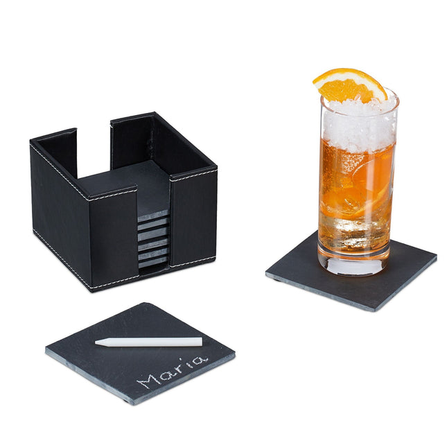 Sets de table en ardoise, 8 pièces, avec boîte