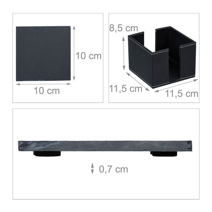 Tischsets aus Schiefer, 8 Stück, mit Box