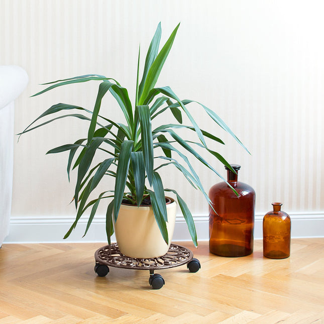 Ensemble de bacs à plantes à roulettes - Fonte, lot de 2