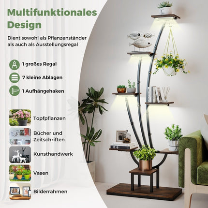 Pflanzenregal mit Wachstumsleuchten – 8-stöckiges Indoor-Regal