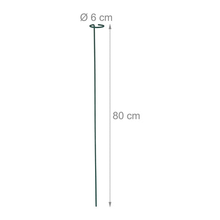 Tuteurs pour plantes avec anneau, lot de 10 tuteurs métalliques