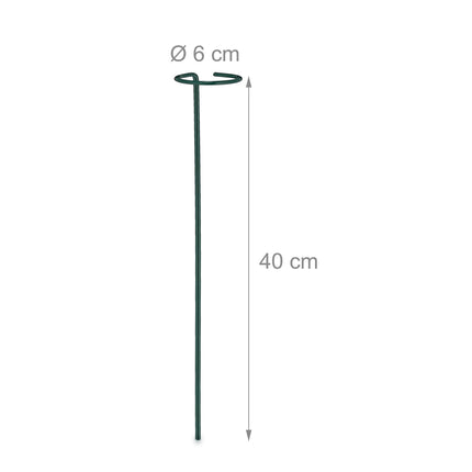 Tuteurs pour plantes avec anneau, lot de 6 tuteurs métalliques