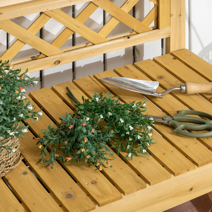 Ausziehbarer Gartenholztisch mit Spüle und Stauraum