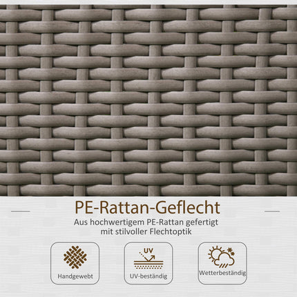 Pflanzkasten mit Spalier, wetterfest, Polyrattan, 103x29x103 cm, Grau