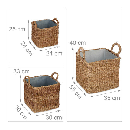 Pflanzkorb mit Zinkschale 3er Set
