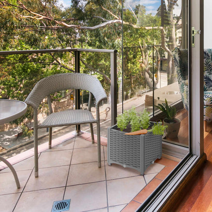 Jardinière aspect rotin