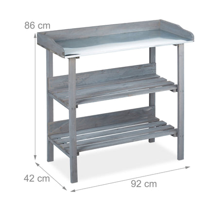 Pflanztisch Holz grau
