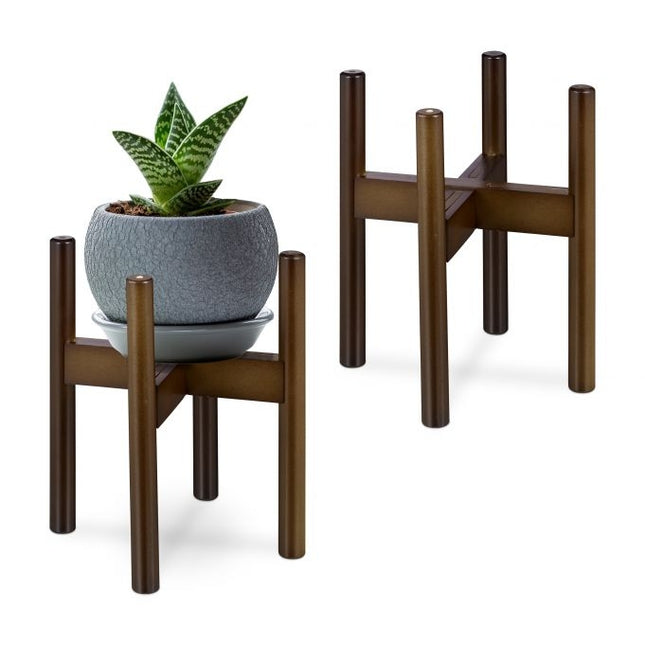 Lot de 2 supports pour plantes marron foncé