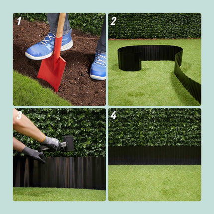 Bordure de jardin flexible en plastique 9 m