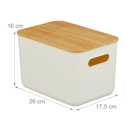 Kunststoff-Aufbewahrungsboxen mit Bambusdeckel, 2er-Set