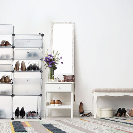Étagère à chaussures en plastique avec 12 compartiments