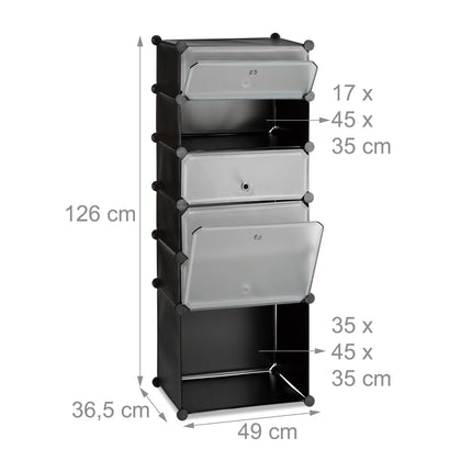Étagère à chaussures en plastique avec 6 compartiments