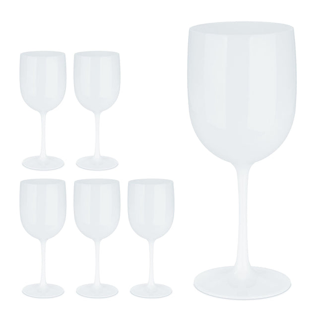 Verres à vin en plastique, lot de 6
