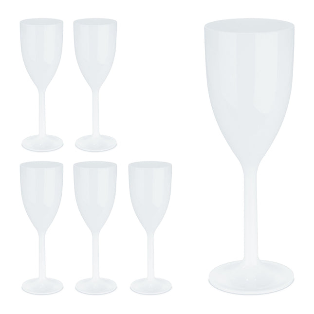 Verres à vin en plastique, lot de 6