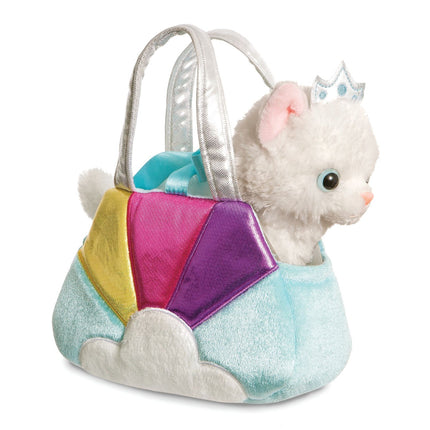 Plüsch-Prinzessinnenkatze im blauen Beutel, 20 cm groß