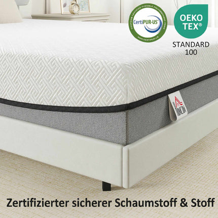 Matelas à ressorts ensachés avec mousse à mémoire de forme infusée au gel, thé vert, 200 x 90 x 20 cm