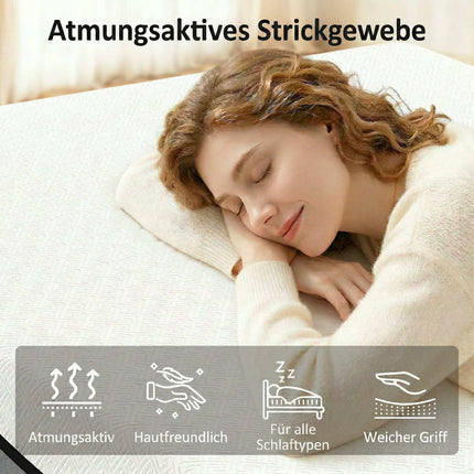 Matelas à ressorts ensachés avec mousse à mémoire de forme infusée au gel, thé vert, 200 x 90 x 20 cm