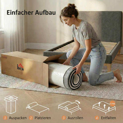 Matelas à ressorts ensachés avec mousse à mémoire de forme infusée au gel, thé vert, 200 x 90 x 20 cm