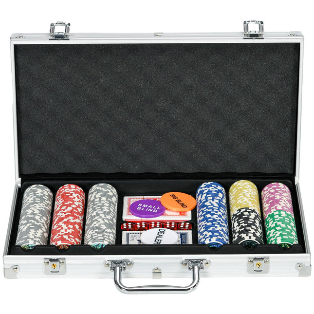 Pokerset 300 Teile 11,5G mit Schloss und Zubehör