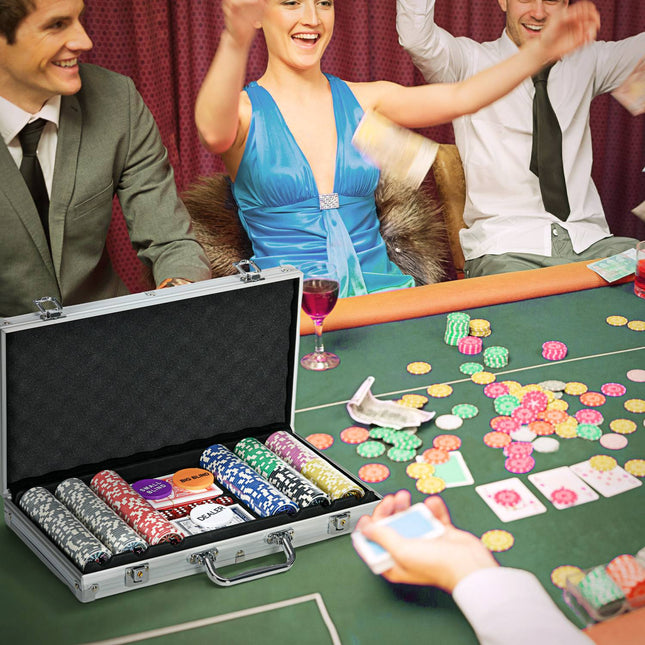Pokerset 300 Teile 11,5G mit Schloss und Zubehör