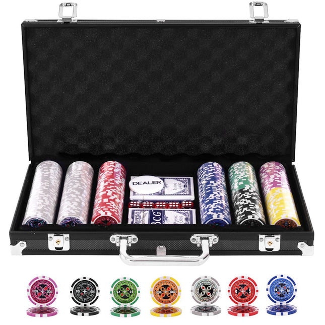 Coffret de 300 jetons de poker, Texas Hold'em, étui en aluminium