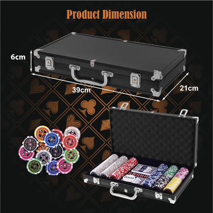 Pokerset, 300 Chips, Texas Hold'em, Aluminiumkoffer