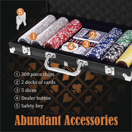 Pokerset, 300 Chips, Texas Hold'em, Aluminiumkoffer