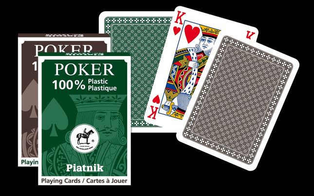 Cartes de jeu de poker, 100 % plastique, durables et imperméables
