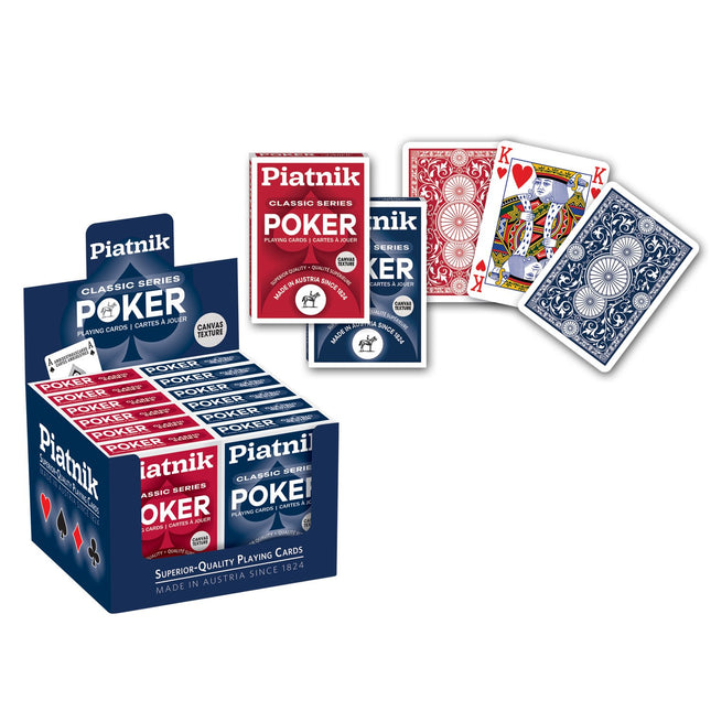 Cartes de poker, taille standard, revêtement plastique durable