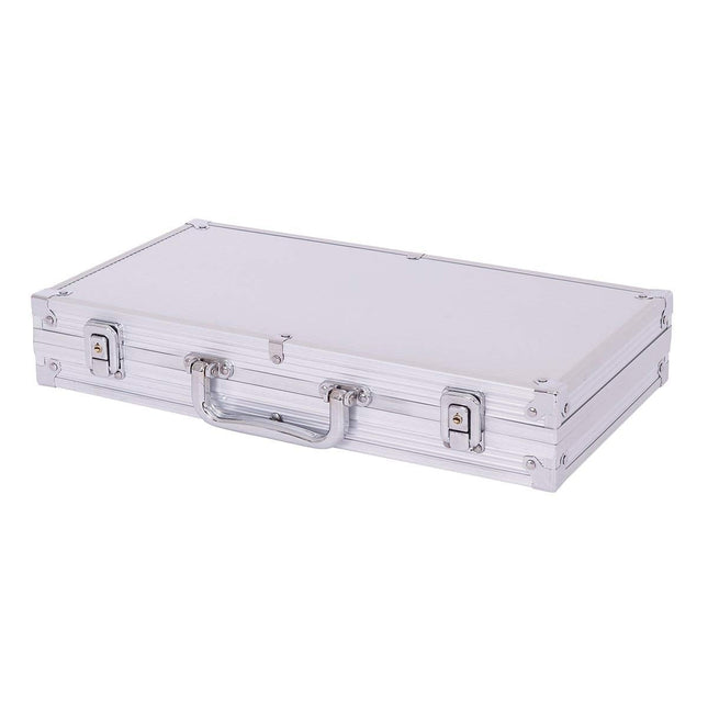 Coffret de poker avec 300 jetons laser dans un étui en aluminium