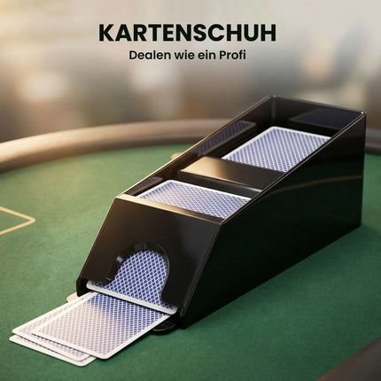 Coffret de poker pour 10 joueurs comprenant 500 jetons, 2 jeux de cartes, des dés et une mallette.
