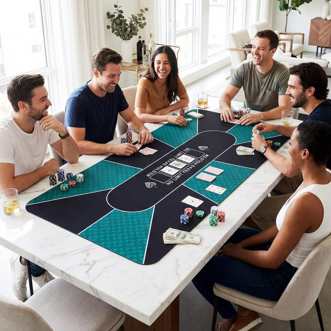 Tapis de table de poker 70 x 35 pouces, hydrofuge, antidérapant