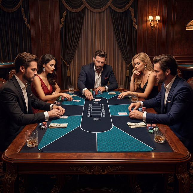 Tapis de table de poker 70 x 35 pouces, hydrofuge, antidérapant