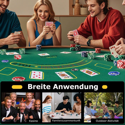 Pokerset mit 400 Laserchips &amp; 2 Spielkarten &amp; 5 Würfel &amp; Dealer-Button Aluminium Pokerkoffer